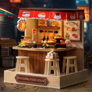 Mini Tienda de Sushi Kits Casa Miniatura DIY