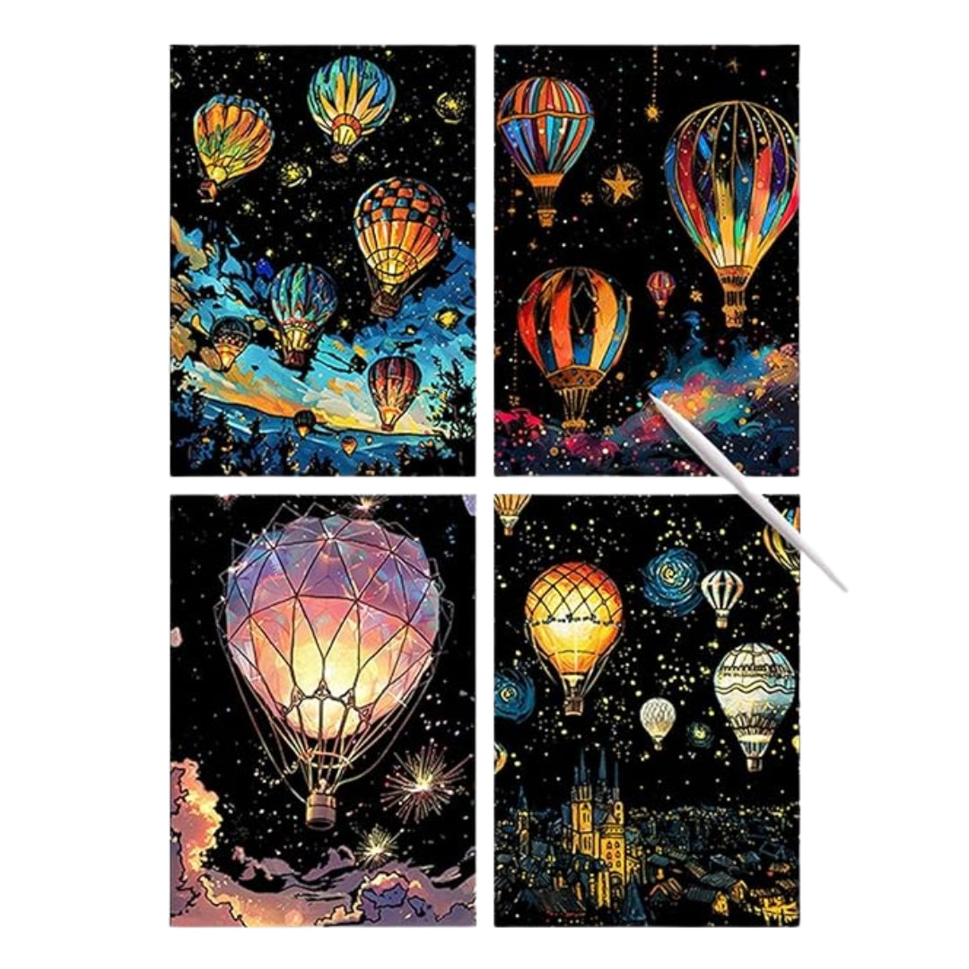 Set de Globos de Calor - Pintura para Raspar