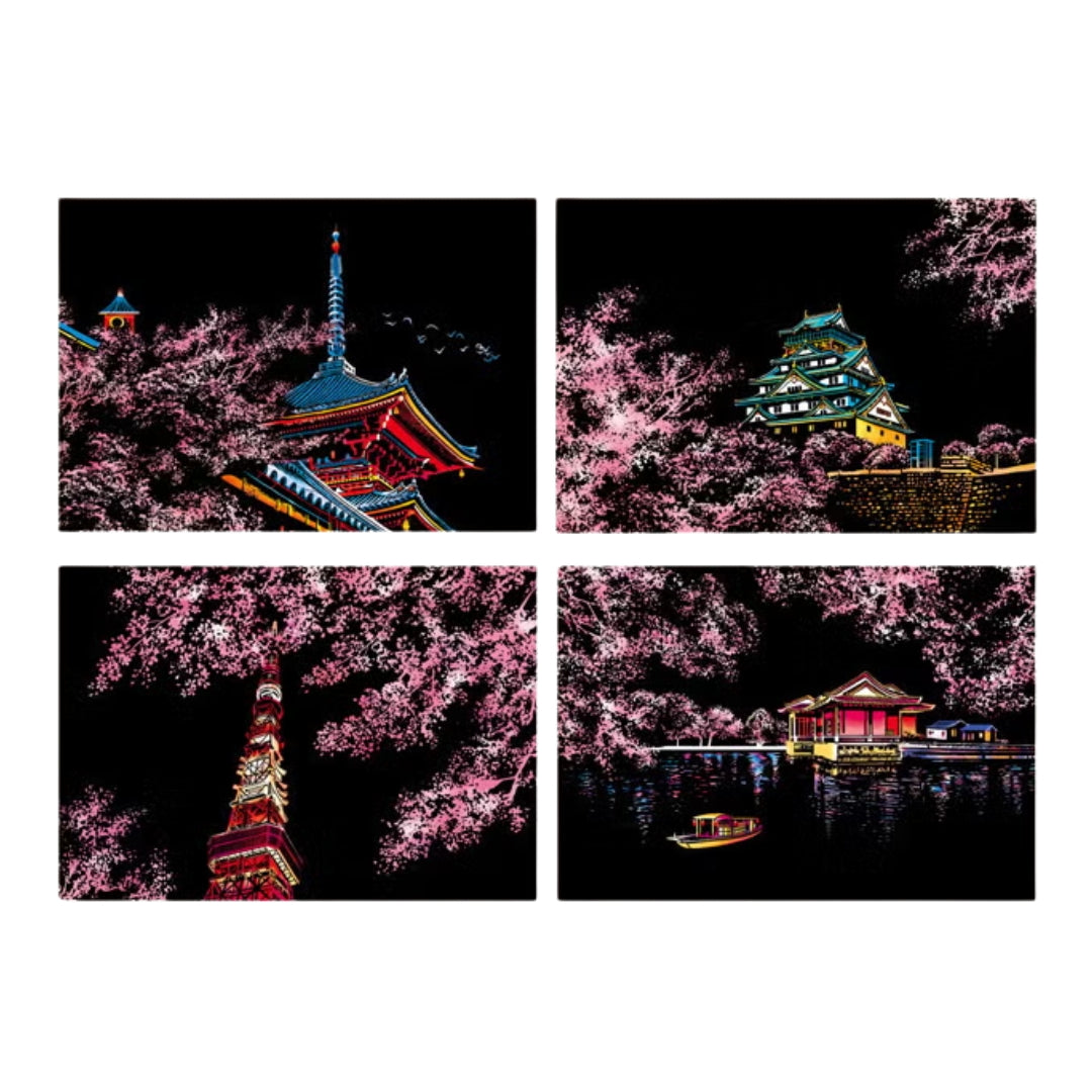 Set de Arquitectura Japonesa - Pintura para Raspar