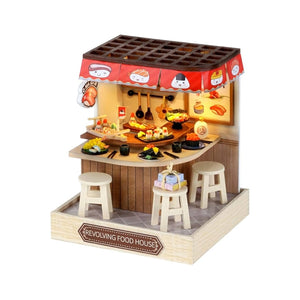 Mini Tienda de Sushi Kits Casa Miniatura DIY