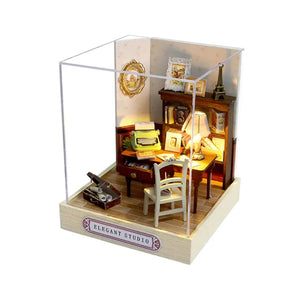 Mini Estudio Elegante Kits Casa Miniatura DIY