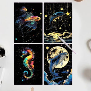Set de Animales Marinos - Pintura para Raspar