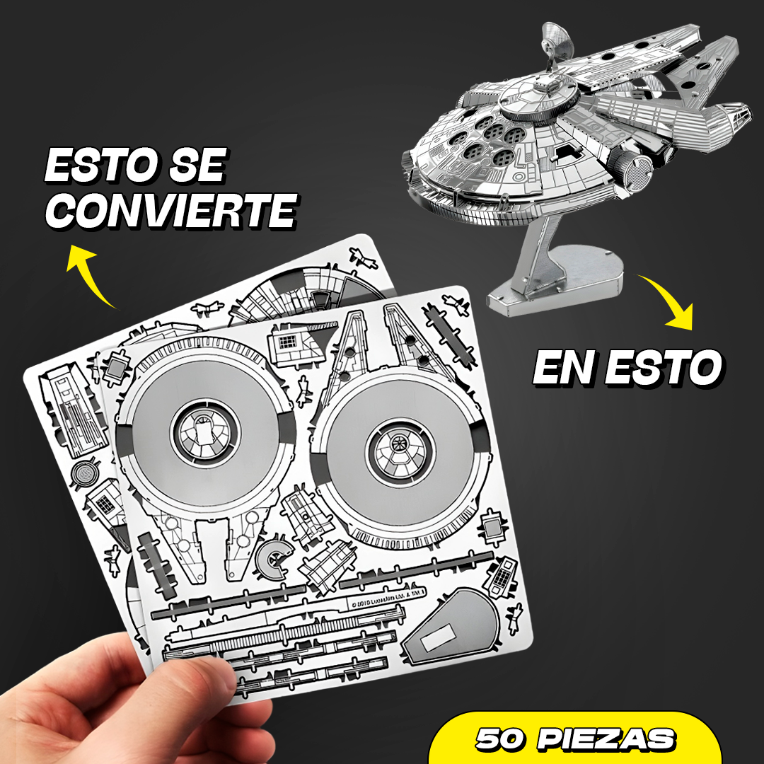 Halcón Milenario Star Wars Puzzle 3D de Metal